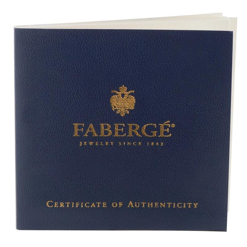 Faberge 18K White Gold Diamond and Blue Enamel Egg Charm Bracelet FB10-12225 - 4