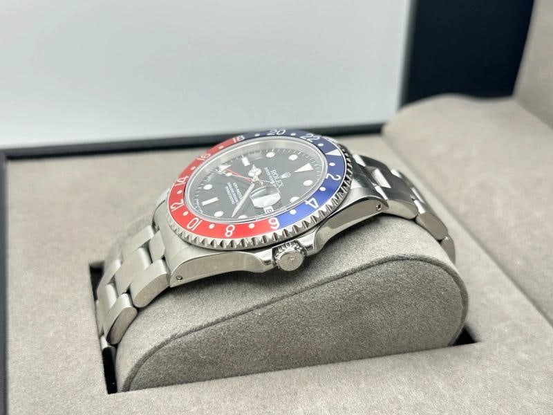 Rolex GMT Master II Pepsi 16710 40mm Black Dial Red Blue Bezel Stainless Steel - 3