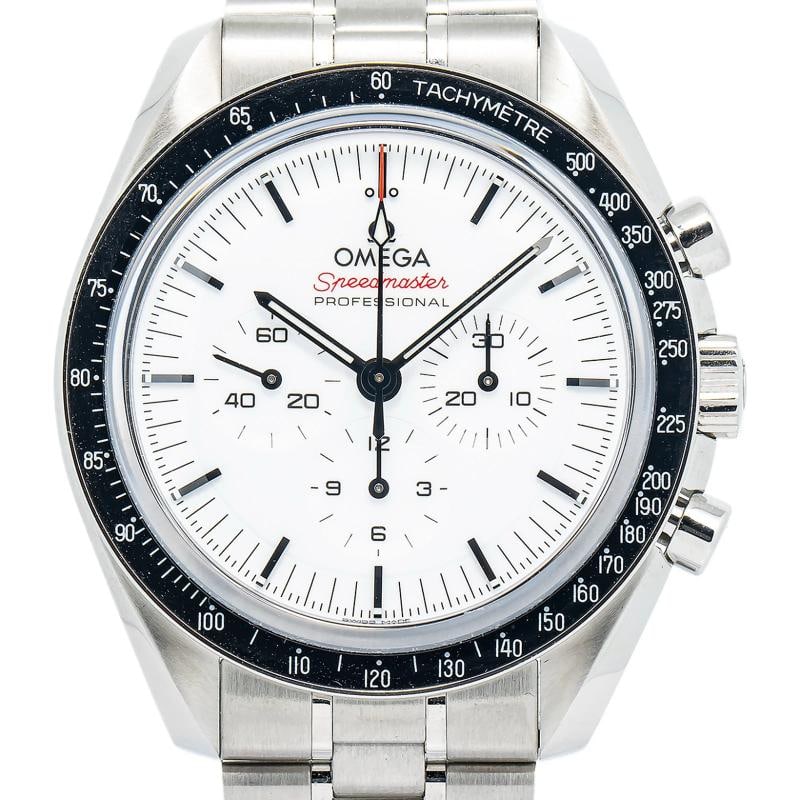 Omega Speedmaster Moonwatch Professional 310.30.42.50.04.001 White Watch 42mm: Case Size 42mm Wrist Fit 7.75 inches Box No Papers No Condition ¢â‚¬â€ Used - Good Full Specifications Brand Omega Customized No Serial # 88xxxxxx Gender Men Band