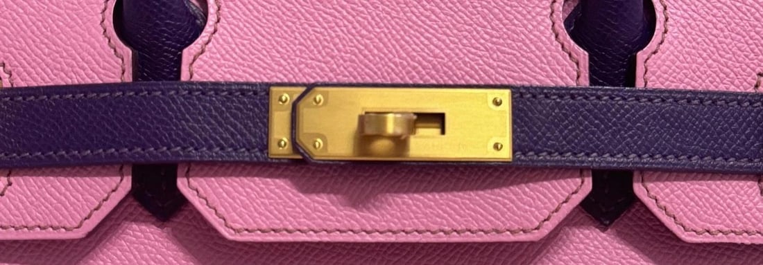 Hermes Birkin 30 Special Order Bubblegum Pink Ultra Violet Epsom Brushed Gold - 3