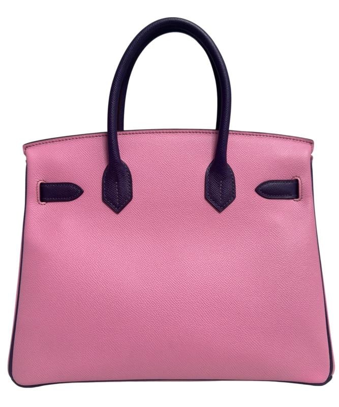 Hermes Birkin 30 Special Order Bubblegum Pink Ultra Violet Epsom Brushed Gold - 4