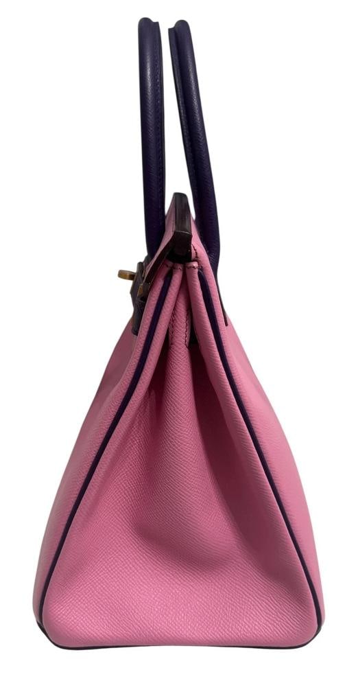 Hermes Birkin 30 Special Order Bubblegum Pink Ultra Violet Epsom Brushed Gold - 5