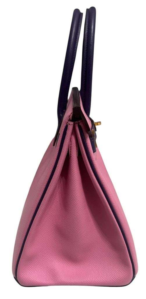 Hermes Birkin 30 Special Order Bubblegum Pink Ultra Violet Epsom Brushed Gold - 6