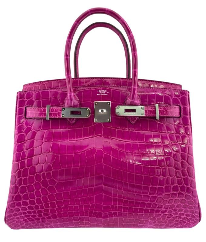 Hermes Birkin 30 Rose Scheherazade Pink Niloticus Crocodile Leather Palladium - 3