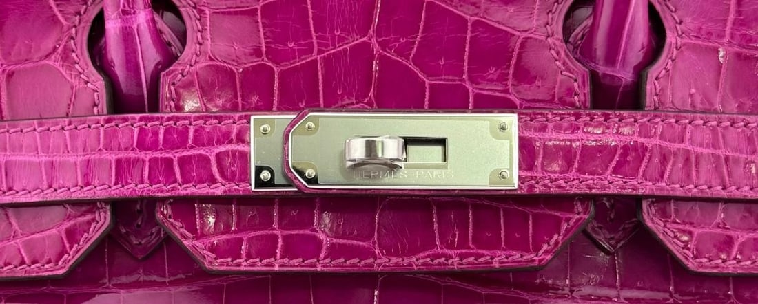 Hermes Birkin 30 Rose Scheherazade Pink Niloticus Crocodile Leather Palladium - 5
