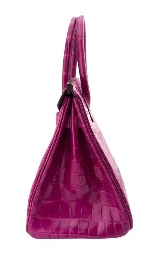Hermes Birkin 30 Rose Scheherazade Pink Niloticus Crocodile Leather Palladium - 7
