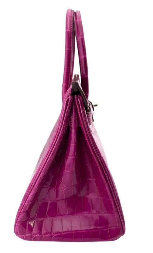 Hermes Birkin 30 Rose Scheherazade Pink Niloticus Crocodile Leather Palladium - 8