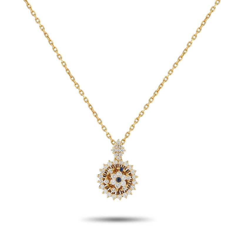 Waltham 18K Yellow Gold 0.75ct Diamond Pendant Necklace: Suspended from an 18 chain, the dramatic pendant is elevated by sparkling Diamonds totaling 0.75 carats. The pendant measures 0.75 long by 0.57 wide and is crafted from lustrous 18K Yellow Gold..