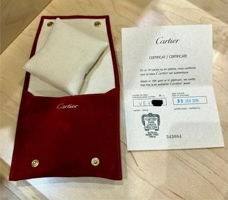 Cartier Classic 18kt White & Rose Gold Love Double Bracelet w/12 Diamonds SZ 17 - 2