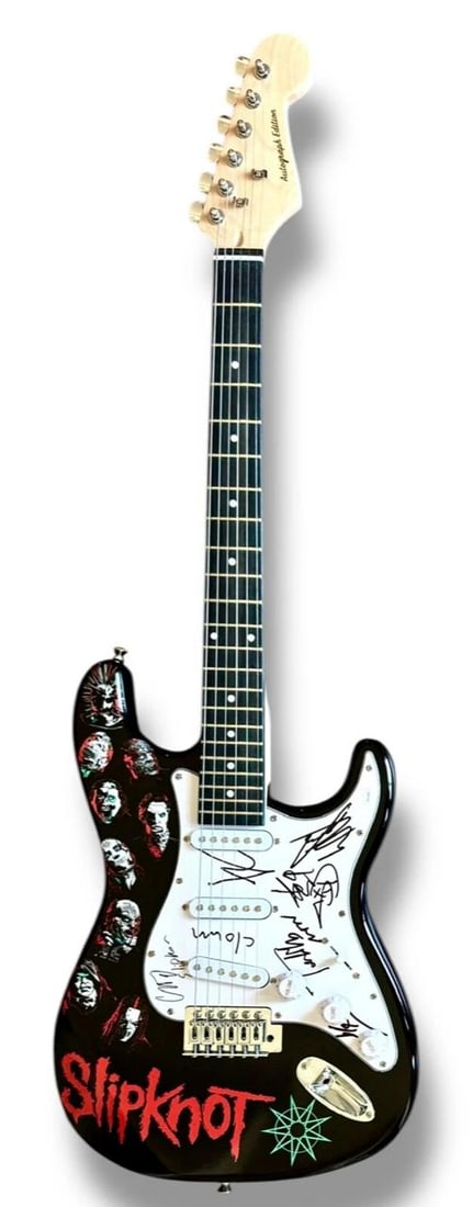 SLIPKNOT BAND SIGNED CUSTOM GUITAR w/8 SIGNATURES (JSA LOA) - 4