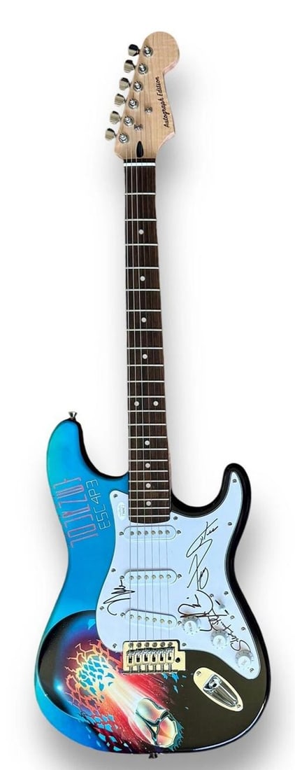 JOURNEY: Steve Perry, Neal Schon, Johnathan Cain & Steve Smith Signed Custom Guitar (JSA COA) - 3