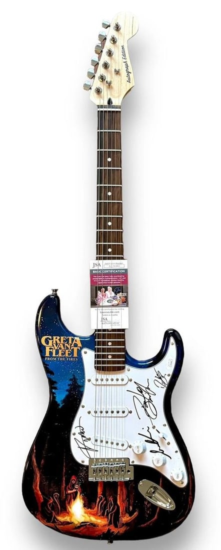 GRETA VAN FLEET: Josh Kiszka, Jake Kiszka, Sammy Kiszka & Danny Wagner Signed Guitar (JSA COA) - 3
