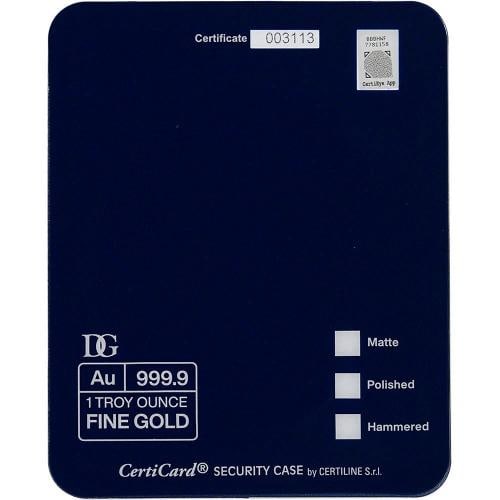 1 oz Smooth Gold Wearable Bullion Bracelet - Dillon Gage - 999.9 Fine in Card - 2