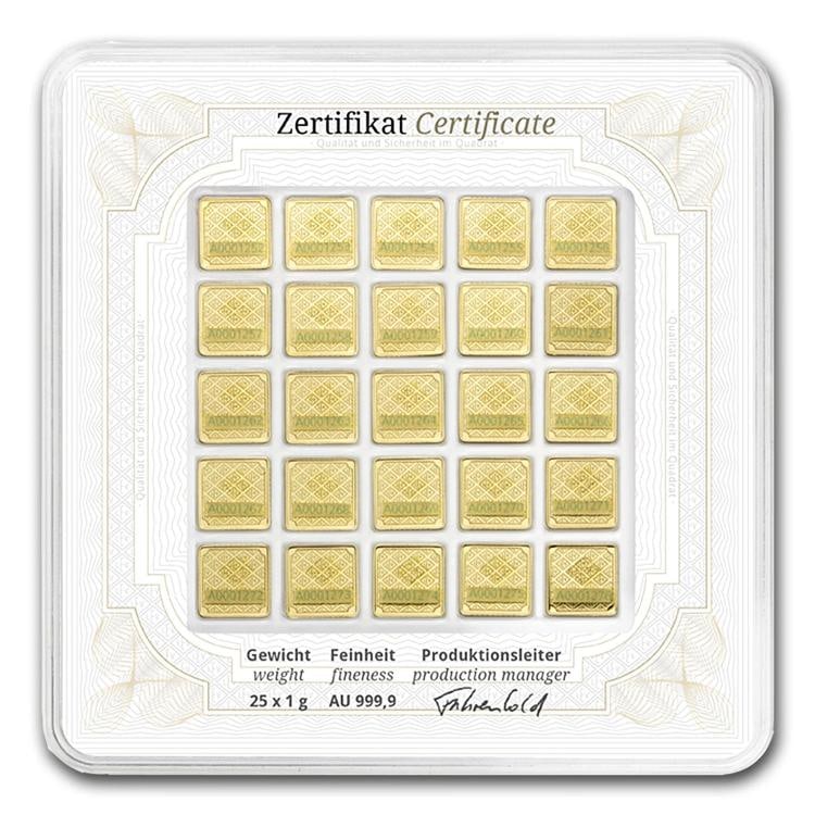 25x 1 gram Gold Bar - Geiger Edelmetalle (Encapsulated w/Assay) - 2