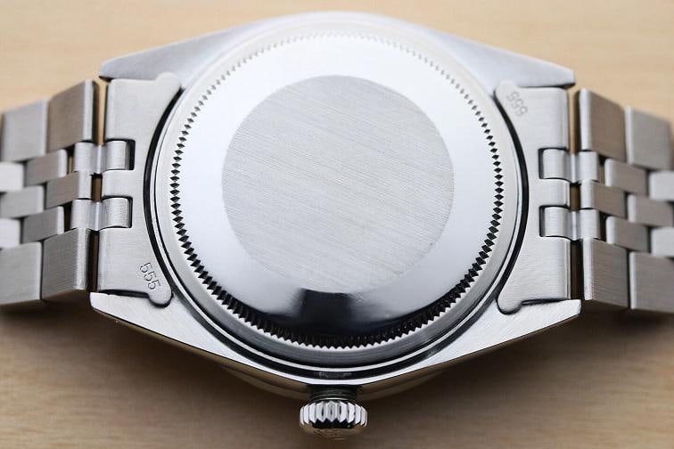 MENS ROLEX DATEJUST BLUE VIGNETTE SAPPHIRE DIAMOND 18K WHITE GOLD & STEEL WATCH - 9