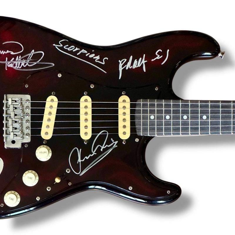 Scorpions Signed Guitar JSA COA Klaus Meine Rudolf Schenker Matthias Jabs +2 - 3