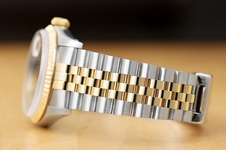 ROLEX MENS DATEJUST 16233 FACTORY DIAMOND 18K YELLOW GOLD STAINLESS STEEL WATCH - 5