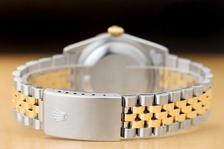 ROLEX MENS DATEJUST 16233 FACTORY DIAMOND 18K YELLOW GOLD STAINLESS STEEL WATCH - 6