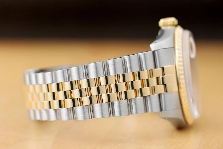 ROLEX MENS DATEJUST 16233 FACTORY DIAMOND 18K YELLOW GOLD STAINLESS STEEL WATCH - 8