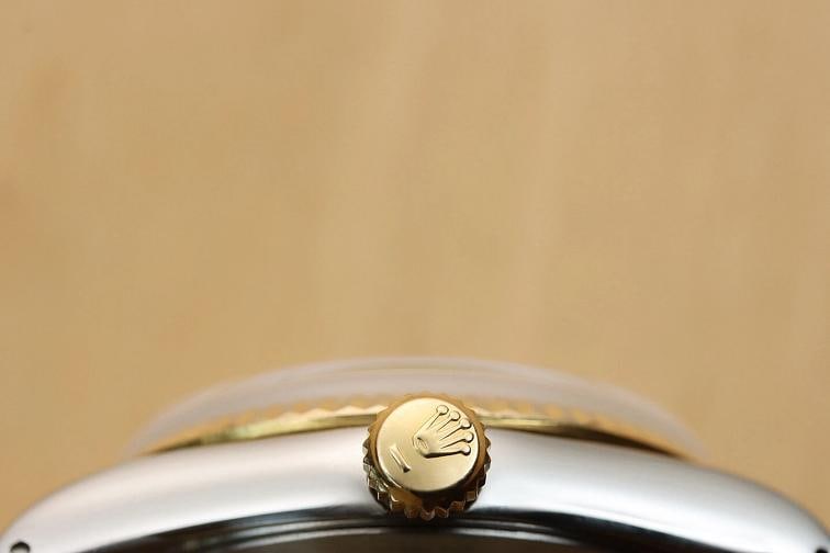 ROLEX MENS DATEJUST 16233 FACTORY DIAMOND 18K YELLOW GOLD STAINLESS STEEL WATCH - 9