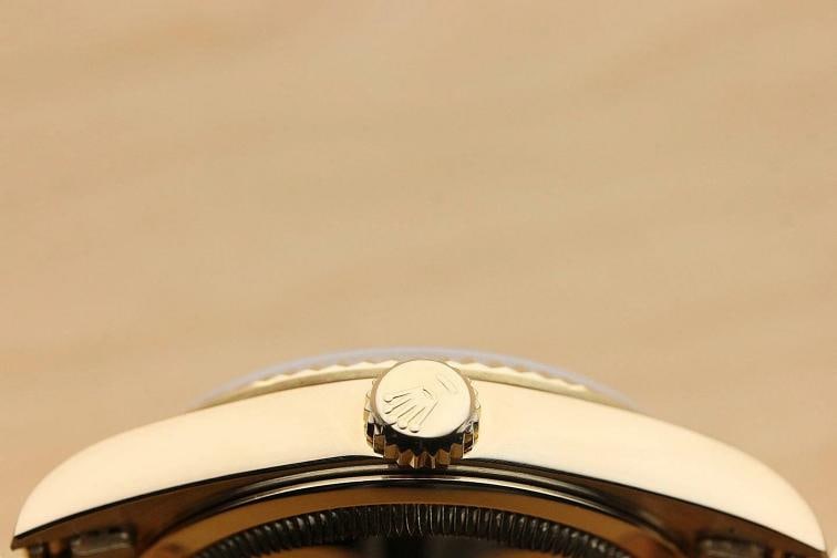 ROLEX MENS PRESIDENT DAY-DATE BLUE DIAL 18K YELLOW GOLD DOUBLE QUICKSET WATCH - 10