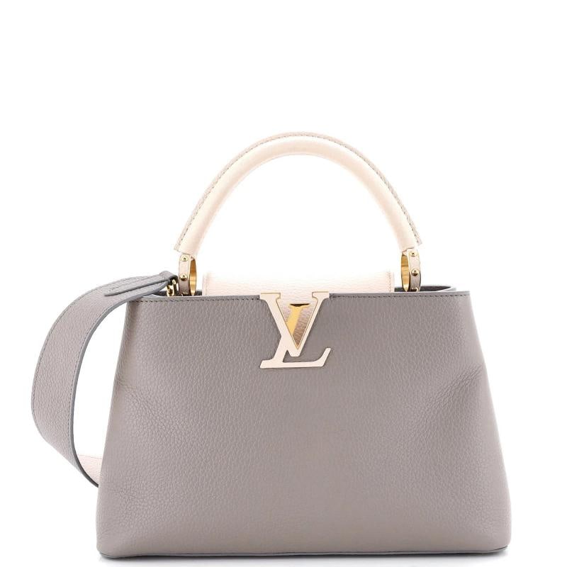 Louis Vuitton Capucines Bag Leather PM: Accessories: With Strap Measurements: Handle Drop 4.5", Height 8", Width 12", Depth 4", Strap Drop 18-21". Condition: Pre-owned - Good,Brand: Louis Vuitton,Exterior Material: Leather,Style: Top