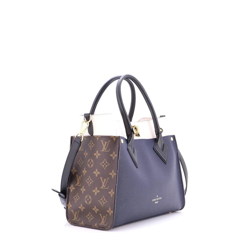 Louis Vuitton On My Side Tote Leather with Monogram Canvas MM - 2