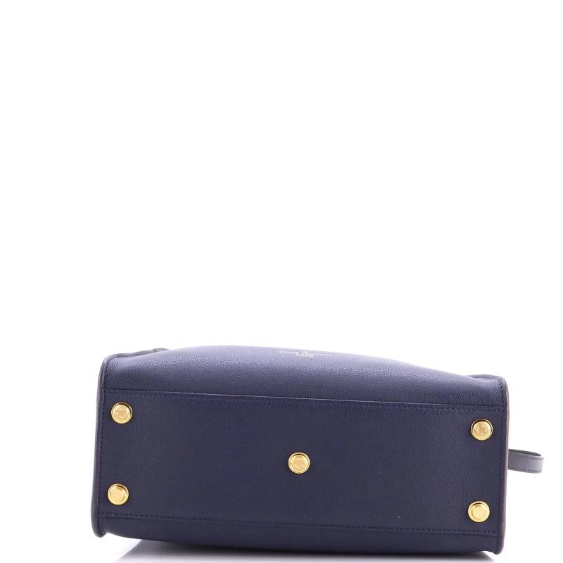 Louis Vuitton On My Side Tote Leather with Monogram Canvas MM - 4