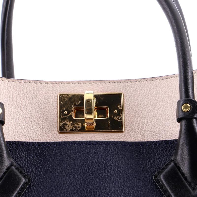 Louis Vuitton On My Side Tote Leather with Monogram Canvas MM - 6