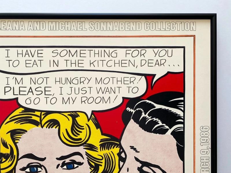 ROY LICHTENSTEIN RARE 1985 LITHO PRINT FRAMED POP ART EXHBT POSTER "EDDIE" 1962 - 10