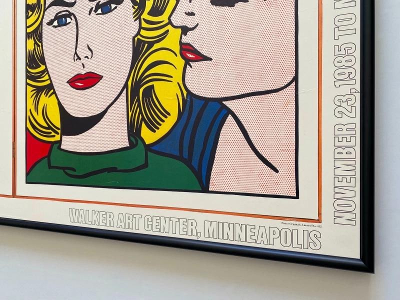 ROY LICHTENSTEIN RARE 1985 LITHO PRINT FRAMED POP ART EXHBT POSTER "EDDIE" 1962 - 14