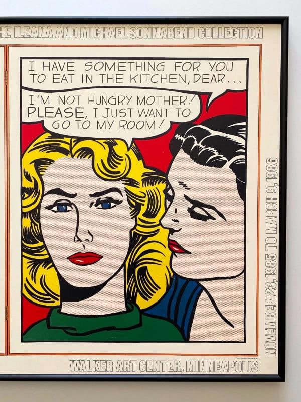 ROY LICHTENSTEIN RARE 1985 LITHO PRINT FRAMED POP ART EXHBT POSTER "EDDIE" 1962 - 3