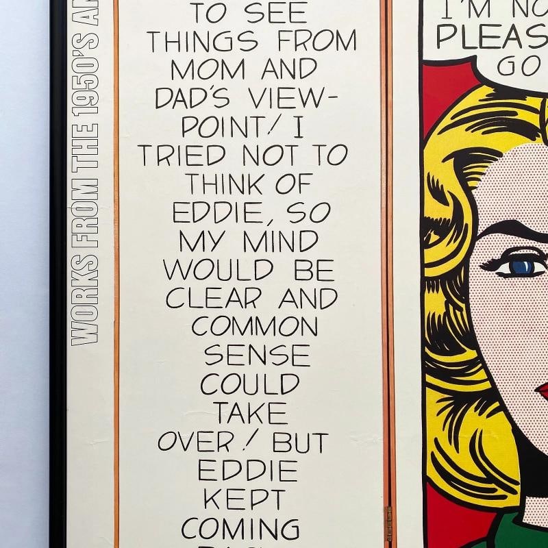 ROY LICHTENSTEIN RARE 1985 LITHO PRINT FRAMED POP ART EXHBT POSTER "EDDIE" 1962 - 6