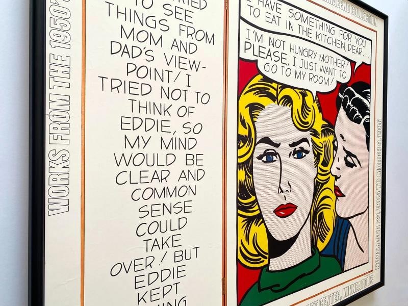 ROY LICHTENSTEIN RARE 1985 LITHO PRINT FRAMED POP ART EXHBT POSTER "EDDIE" 1962 - 8