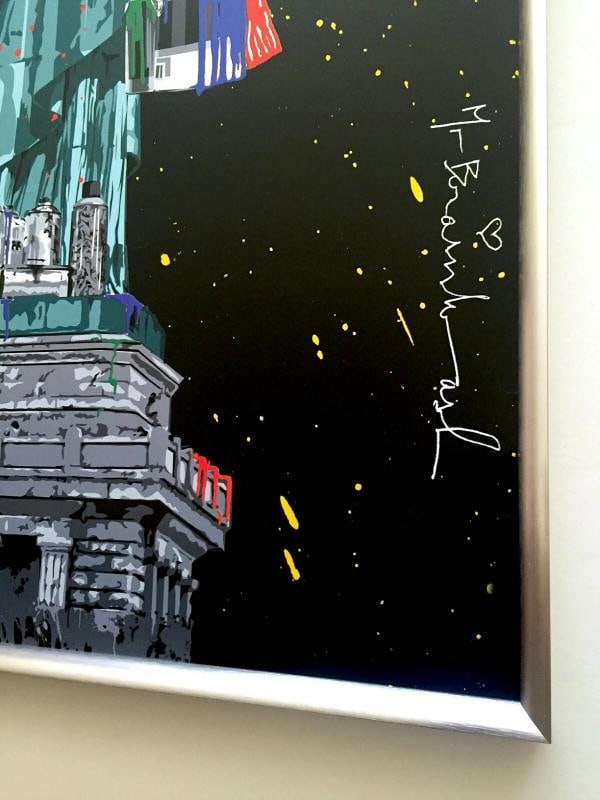 MR. BRAINWASH RARE AUTHENTIC LITHOGRAPH PRINT FRAMED POP ART POSTER~(24 1/4" W X 36 1/4" H X 1 3/8" - 10