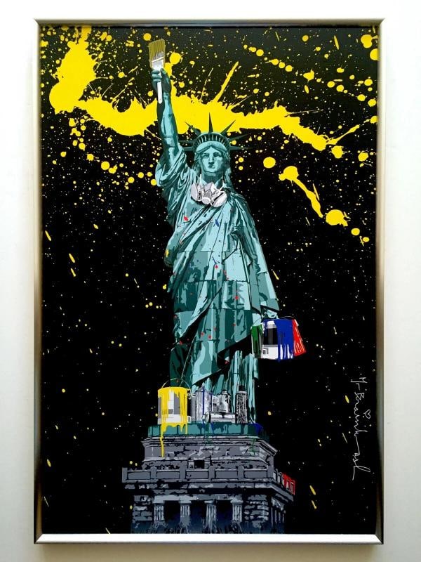 MR. BRAINWASH RARE AUTHENTIC LITHOGRAPH PRINT FRAMED POP ART POSTER~(24 1/4" W X 36 1/4" H X 1 3/8" - 11