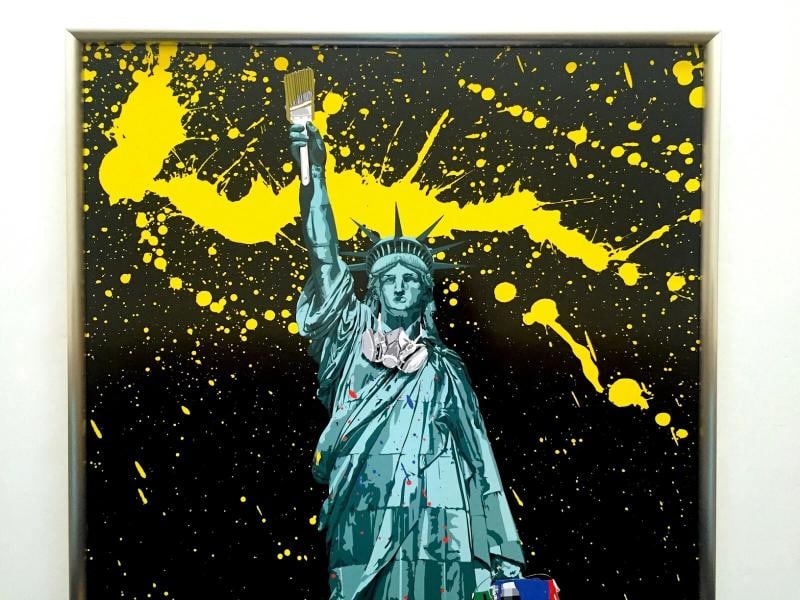 MR. BRAINWASH RARE AUTHENTIC LITHOGRAPH PRINT FRAMED POP ART POSTER~(24 1/4" W X 36 1/4" H X 1 3/8" - 2