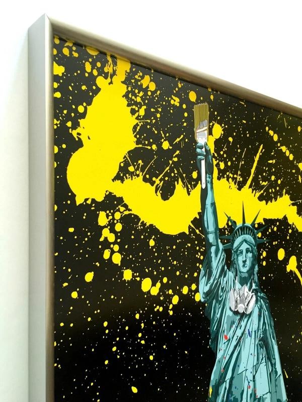 MR. BRAINWASH RARE AUTHENTIC LITHOGRAPH PRINT FRAMED POP ART POSTER~(24 1/4" W X 36 1/4" H X 1 3/8" - 4