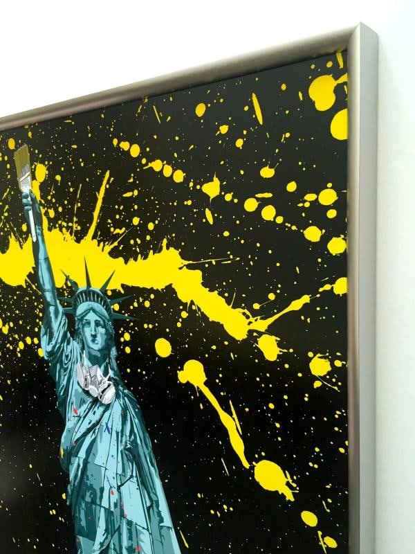 MR. BRAINWASH RARE AUTHENTIC LITHOGRAPH PRINT FRAMED POP ART POSTER~(24 1/4" W X 36 1/4" H X 1 3/8" - 7