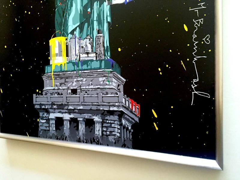 MR. BRAINWASH RARE AUTHENTIC LITHOGRAPH PRINT FRAMED POP ART POSTER~(24 1/4" W X 36 1/4" H X 1 3/8" - 9