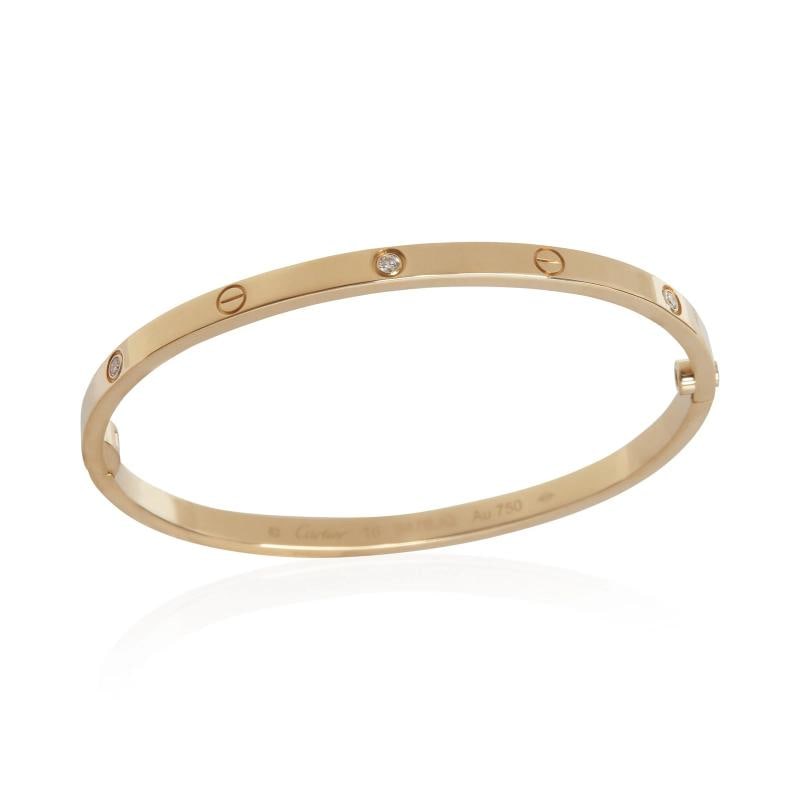 Cartier Yellow Gold Diamond Small Model Love Bracelet - 4