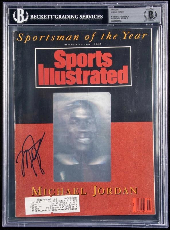 Michael Jordan Signed 1991 Sports Illustrated Magazine Beckett Graded 9 MINT (1 of 6)