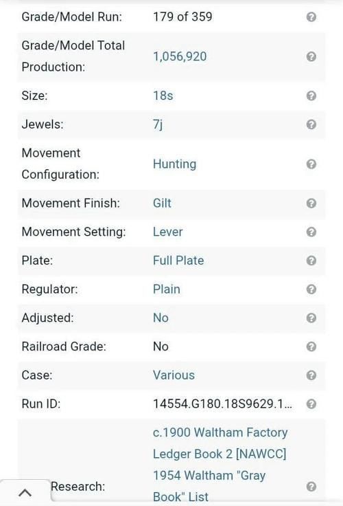 Waltham 14k Gold Pocket Watch ~GRADE No. 1 - 10