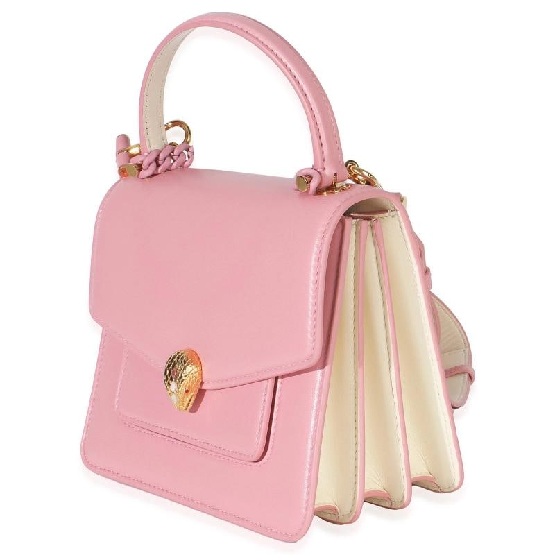 Bvlgari Pink Calfskin Serpenti Forever Top Handle Bag - 4