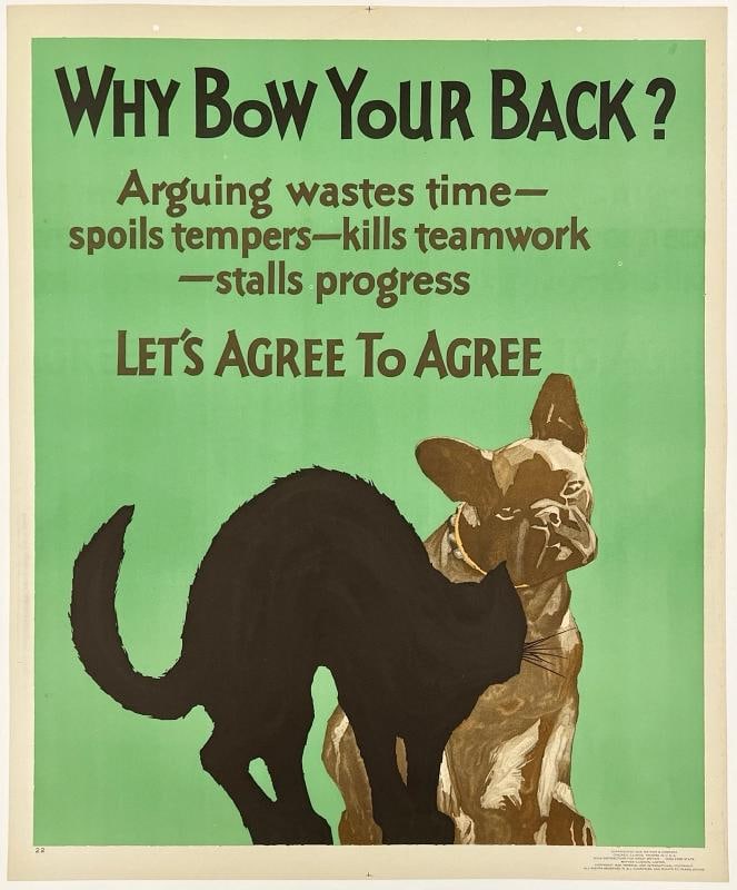 Original Vintage Poster WHY BOW YOUR BACK? Mather Motivational Work Incentive (1 of 5)
