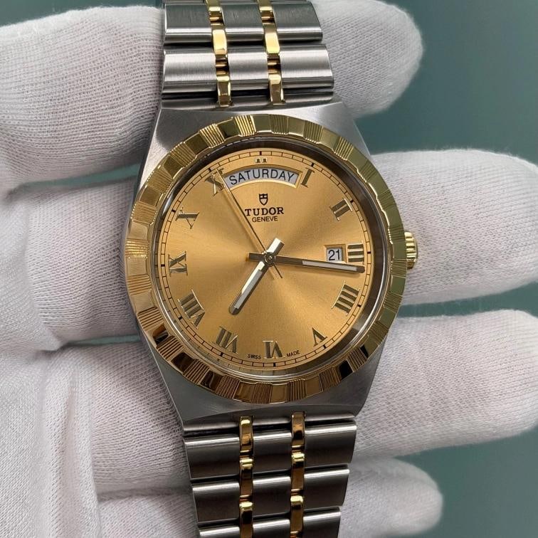 2024 Tudor Royal Day Date 28603 41mm Champagne Dial 18K Gold Steel Box Paper - 2