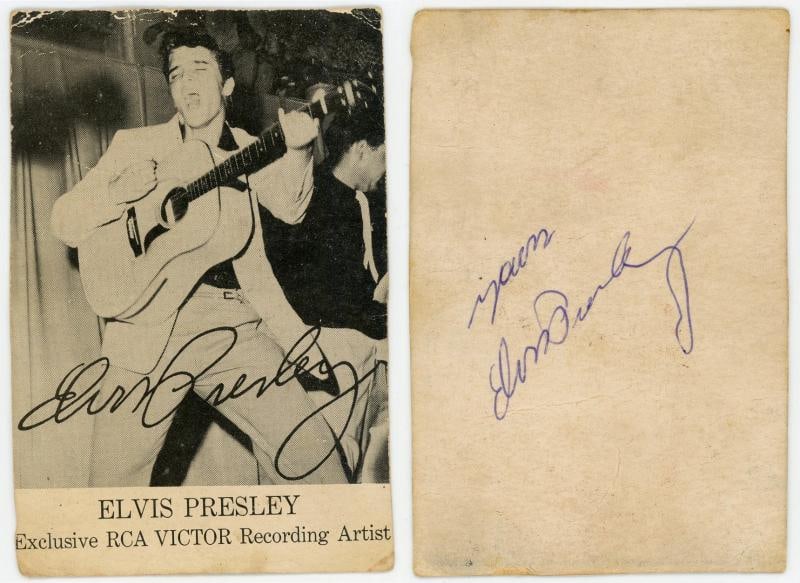 Elvis Presley Signed Vintage Photo Card (JSA LOA) (1 of 5)
