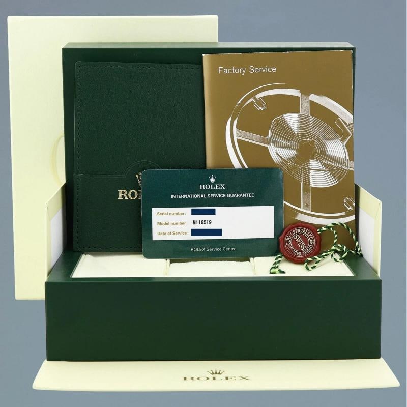 2023 RSC PAPERS Rolex Daytona White Gold 116519 Meteorite Roman Leather Watch - 7