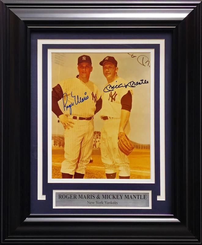 Mickey Mantle & Roger Maris Signed Framed 8x10 Photo Yankees PSA/DNA (1 of 6)