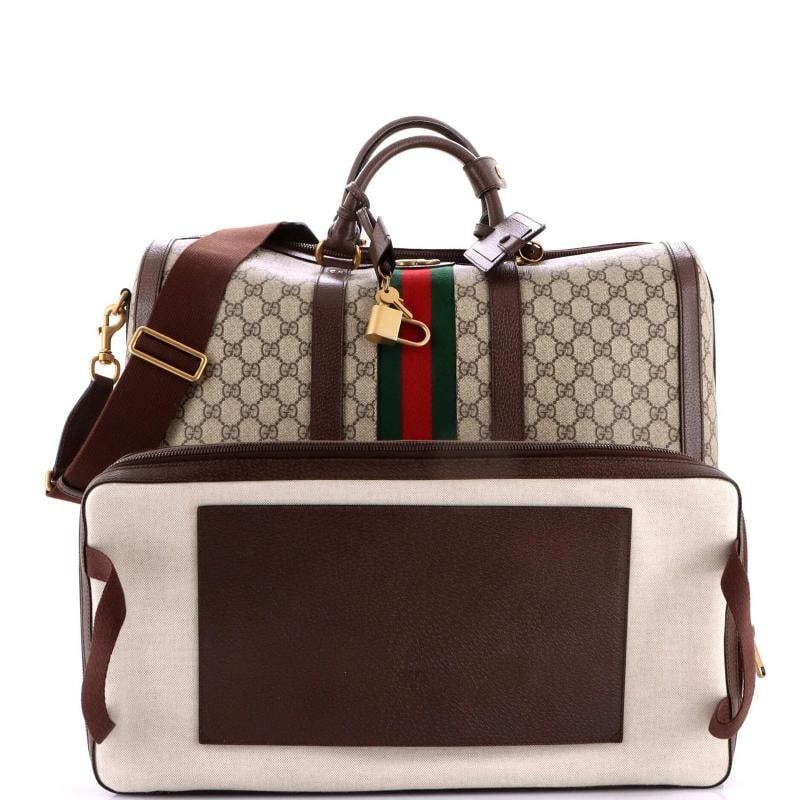 Gucci Savoy Web Convertible Duffle Bag GG Coated Canvas Tall - 2